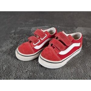 Vans Toddler Old Skool Red True White Sneakers Size 4.5 Worn Once